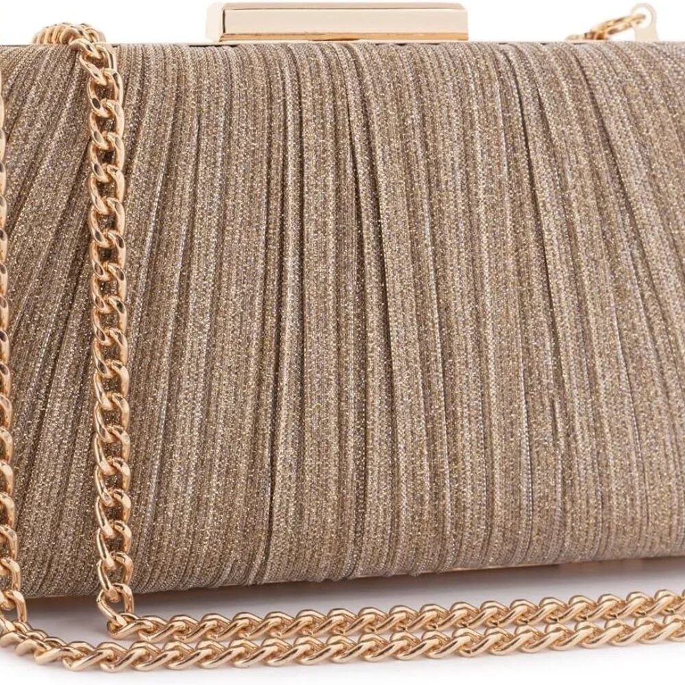 Evening Clutch Purse Vegan Leather Small Crossbody Bag for Weddings